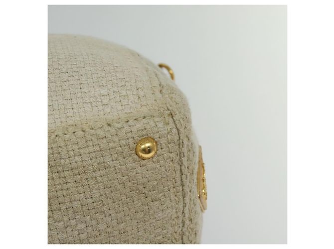 PRADA Borsa a mano in tela 2 vie Beige Oro Auth BD1555 D'oro - vista 16