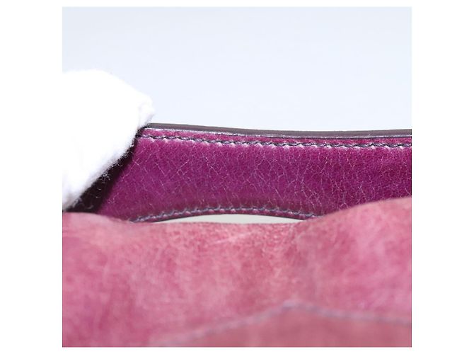 Borsa a Spalla PRADA in Pelle Viola Dorata Auth BD1517 D'oro Porpora - vista 14