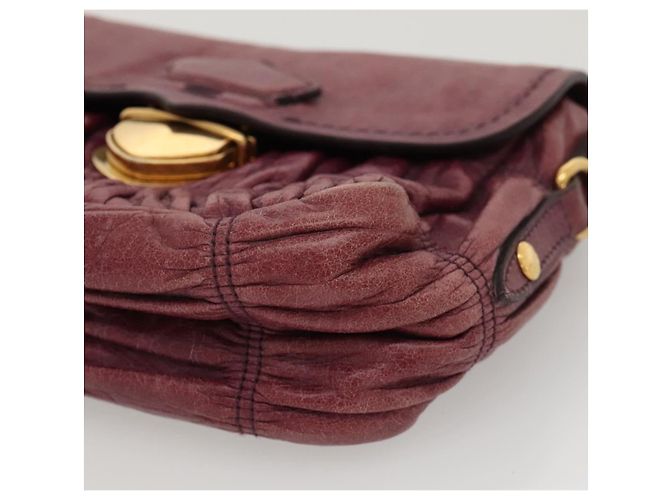 Borsa a Spalla PRADA in Pelle Viola Dorata Auth BD1517 D'oro Porpora - vista 15