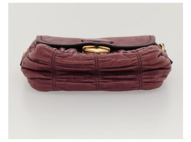Borsa a Spalla PRADA in Pelle Viola Dorata Auth BD1517 D'oro Porpora - vista 5