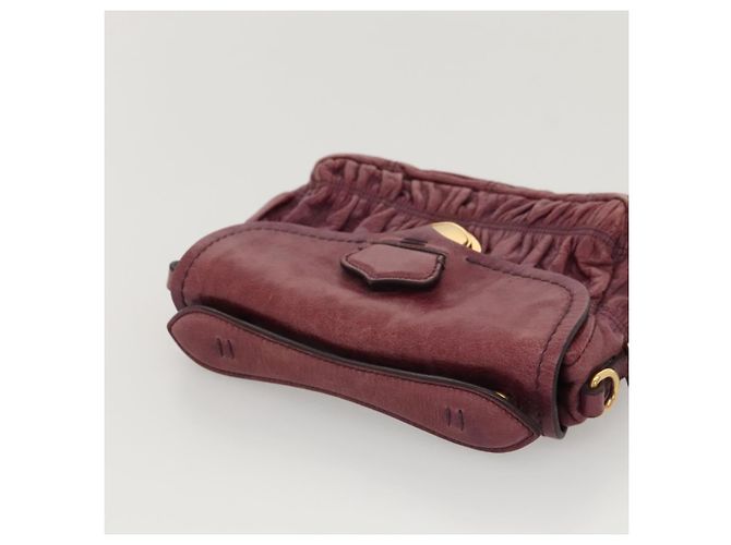 Borsa a Spalla PRADA in Pelle Viola Dorata Auth BD1517 D'oro Porpora - vista 6