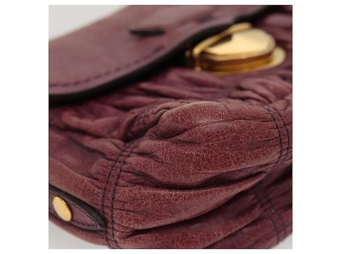 Borsa a Spalla PRADA in Pelle Viola Dorata Auth BD1517 D'oro Porpora - vista 8
