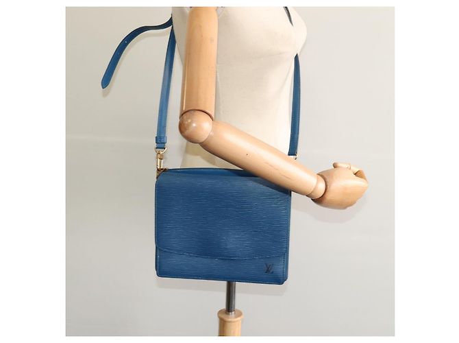 LOUIS VUITTON Borsa a Spalla Epi Grenel Blu M52362 LV Auth ep8436 - vista 25