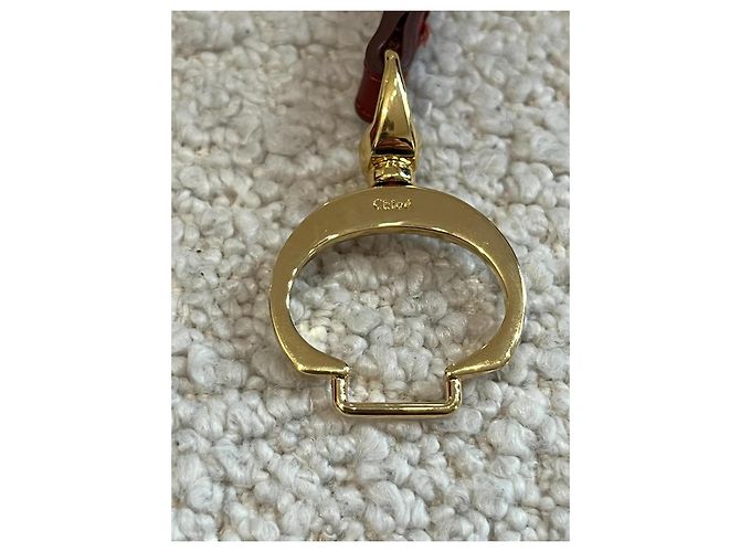 Cinturón de cuero con logo Chloé Castaño - vista 3