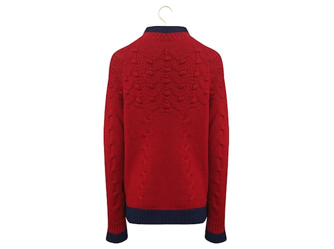 Chanel Super Rare CC Edelweiss Patch Jumper Rot - Ansicht 3