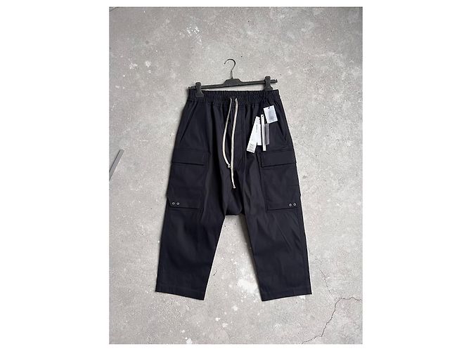 Rick Owens Lido 24 Cargo Cropped Pants Schwarz - vista 2