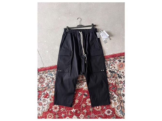 Rick Owens Lido 24 Cargo Cropped Pants Schwarz - vista 4