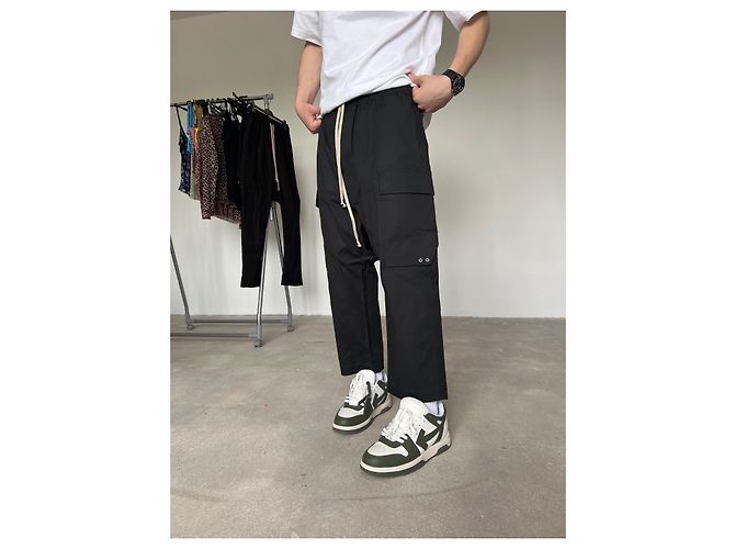 Rick Owens Lido 24 Cargo Cropped Pants Schwarz - vista 7