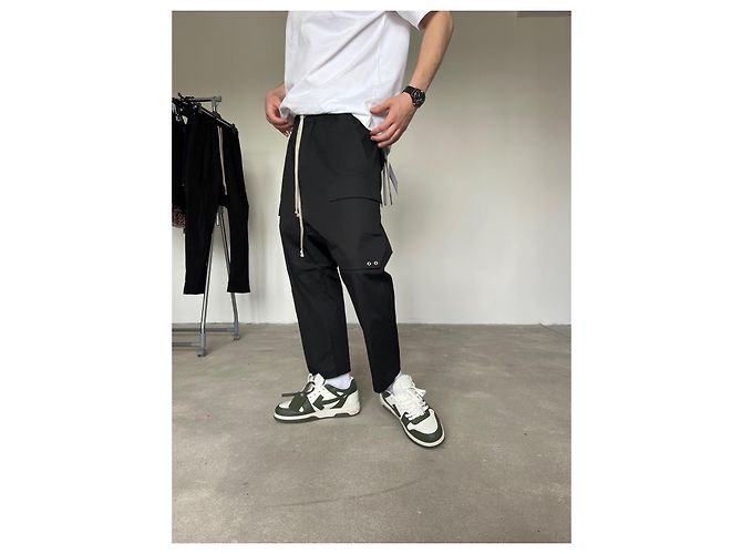Rick Owens Lido 24 Cargo Cropped Pants Schwarz - vista 8