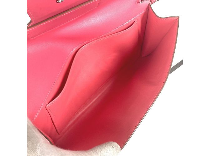Hermès Clutch in pelle Tadelakt rosa Hermes - vista 10