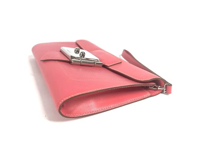 Hermès Clutch in pelle Tadelakt rosa Hermes - vista 3