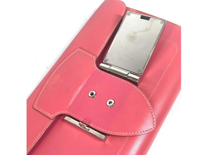 Hermès Clutch in pelle Tadelakt rosa Hermes - vista 9
