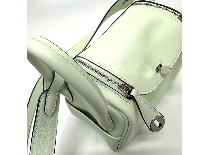Hermès Borsa a Spalla Hermes Lindy in Verde Chiaro - vista 9