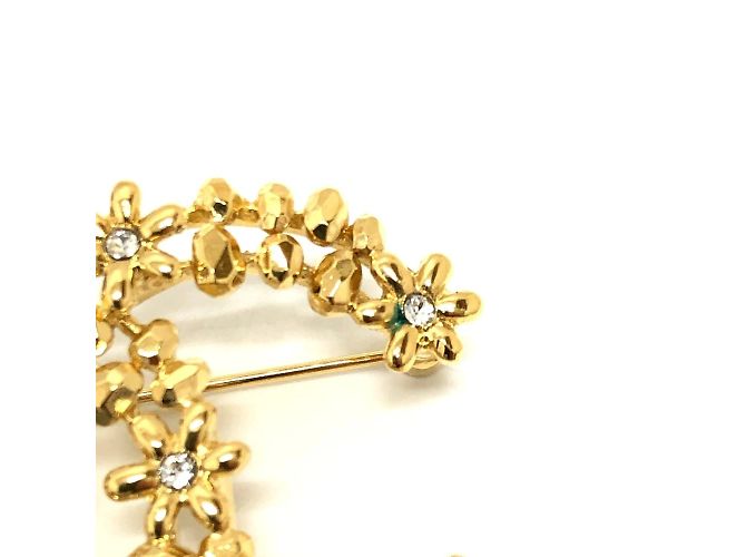 Spilla corsage in strass Chanel 23A CC Coco Mark Flower D'oro - vista 2