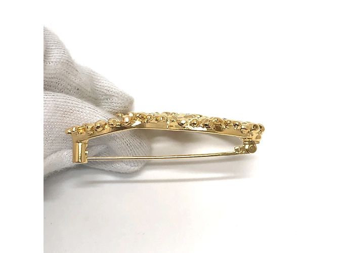 Spilla corsage in strass Chanel 23A CC Coco Mark Flower D'oro - vista 3