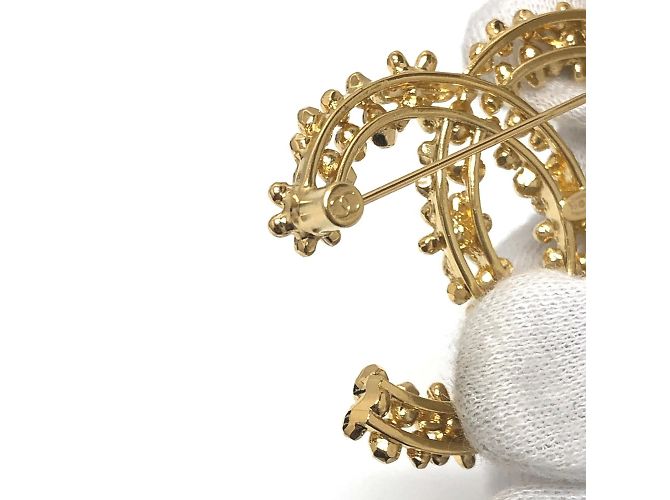 Spilla corsage in strass Chanel 23A CC Coco Mark Flower D'oro - vista 5