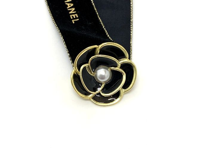 Spilla corsage in strass Chanel 23A CC Coco Mark Flower D'oro - vista 7