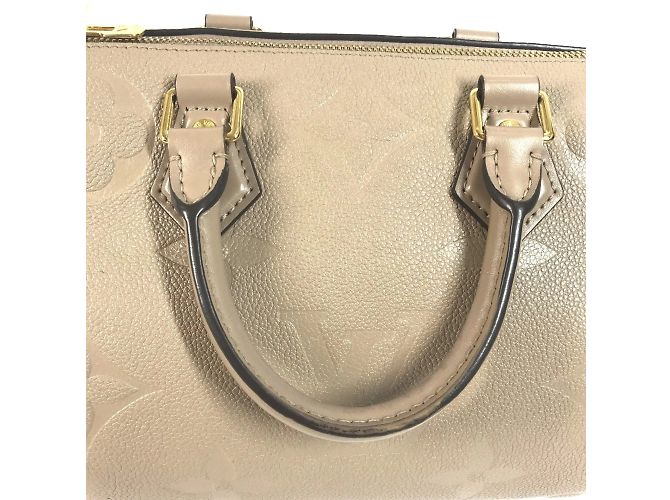 Borsa Bandoulière Speedy 25 Monogram Empreinte Louis Vuitton Beige Grigio - vista 11