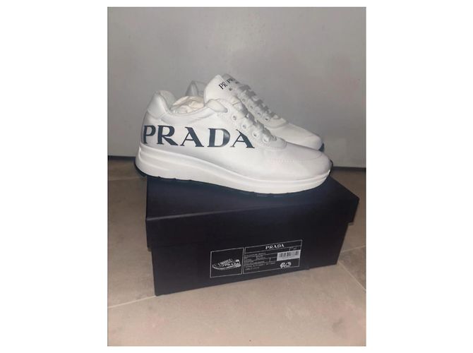 Sneakers Prada in nylon bianco - vista 2