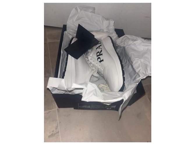 Sneakers Prada in nylon bianco - vista 6