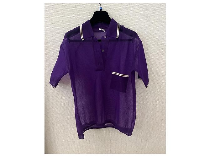Polo de malla violeta Miu Miu Púrpura - vista 3