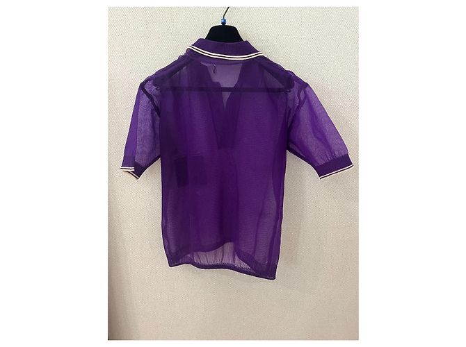 Polo de malla violeta Miu Miu Púrpura - vista 5