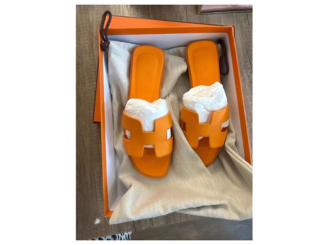 Hermès Mule Oran Arancione "tramonto" - vista 9