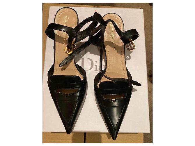 Dior Boy D Slingback Pumps schwarz Leder 36,5 - Ansicht 5