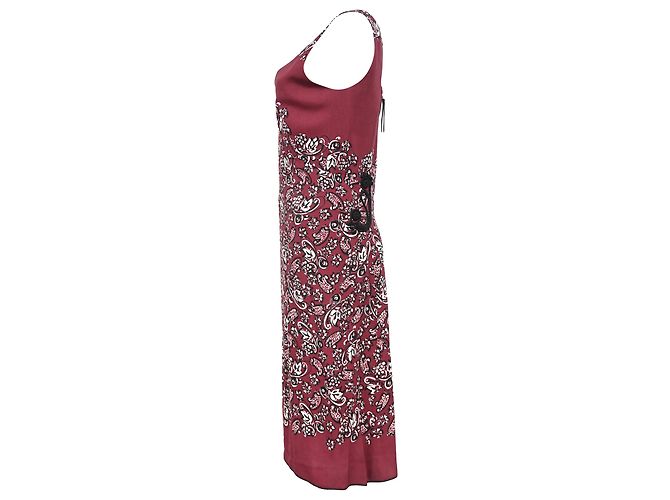 Abito midi stampato con scollo a V Marc by Marc Jacobs in rayon rosso Bordò - vista 2