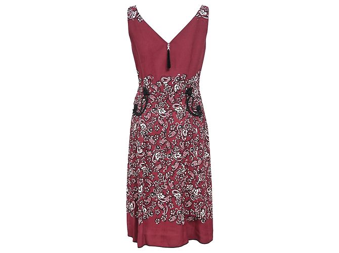 Abito midi stampato con scollo a V Marc by Marc Jacobs in rayon rosso Bordò - vista 3