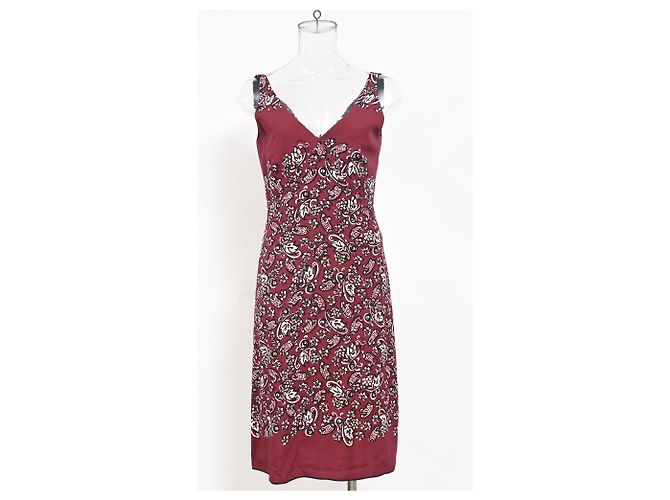 Abito midi stampato con scollo a V Marc by Marc Jacobs in rayon rosso Bordò - vista 5