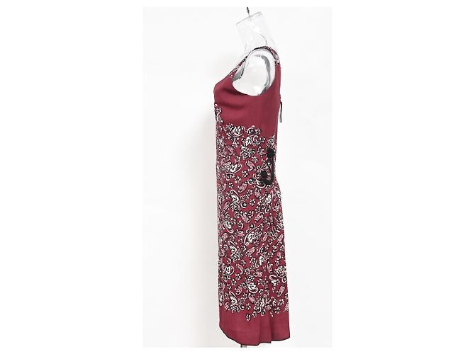 Abito midi stampato con scollo a V Marc by Marc Jacobs in rayon rosso Bordò - vista 6