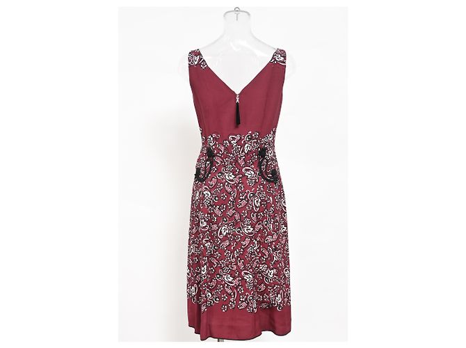 Abito midi stampato con scollo a V Marc by Marc Jacobs in rayon rosso Bordò - vista 7