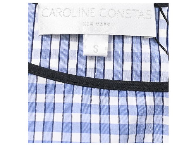 Autre Marque Top de manga rizada Amelie Gingham de Caroline Constas en algodón azul claro - vista 4