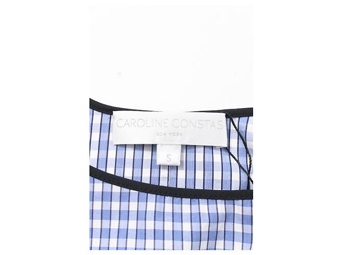 Autre Marque Top de manga rizada Amelie Gingham de Caroline Constas en algodón azul claro - vista 8