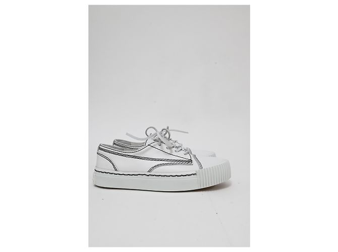 Sneakers basse Alexander Wang Perry in pelle bianca Bianco Crudo - vista 12
