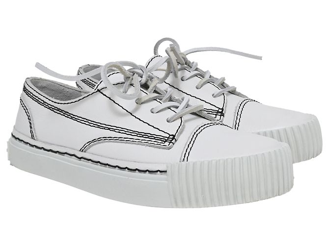 Sneakers basse Alexander Wang Perry in pelle bianca Bianco Crudo - vista 4
