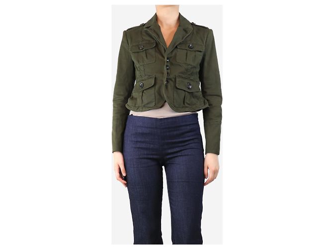 Dsquared2 Olivegrüne Militärjacke - Größe UK 12 - Ansicht 3