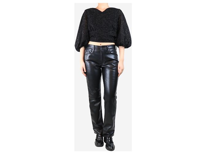 Mother Schwarze Kunstlederjeans - Größe UK 10 - Ansicht 2
