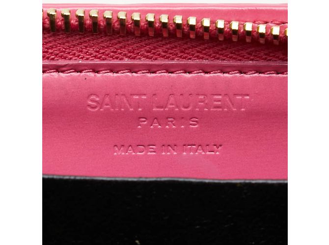 Monedero de cuero rosa Saint Laurent - vista 5