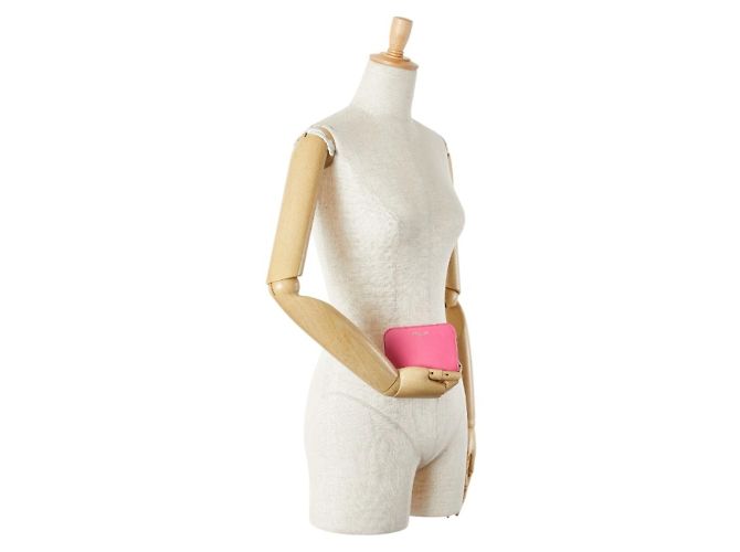 Monedero de cuero rosa Saint Laurent - vista 8