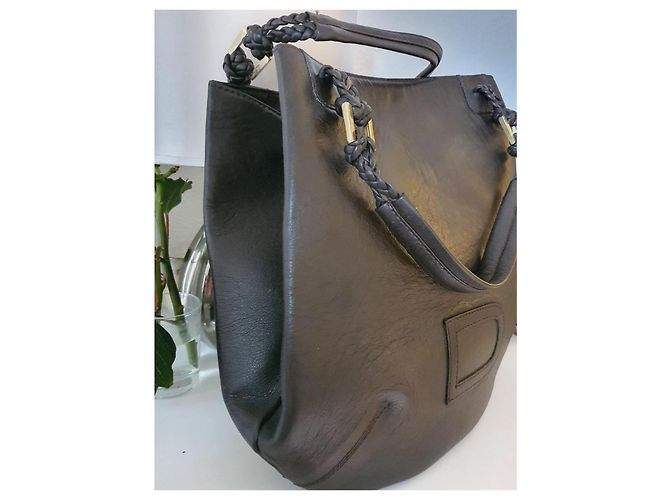 Borsa Delvaux le Louise GM Marrone D'oro - vista 16