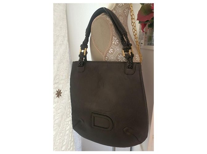 Borsa Delvaux le Louise GM Marrone D'oro - vista 3