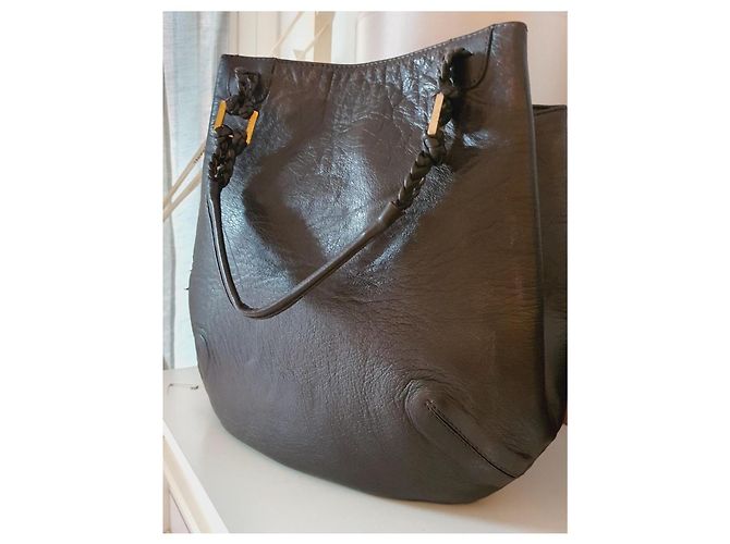 Borsa Delvaux le Louise GM Marrone D'oro - vista 8
