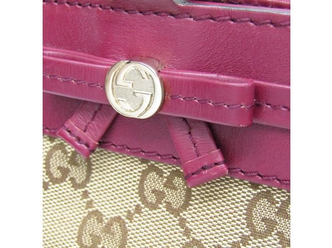 Gucci GG Canvas Mayfair Bandentasche Braun Beige Lila - Ansicht 6