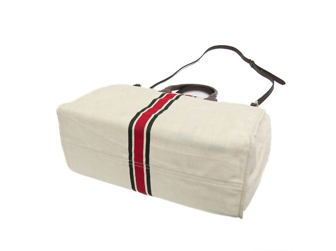 Borsa a spalla Gucci Sherry Line Interlocking G Bianco sporco - vista 2