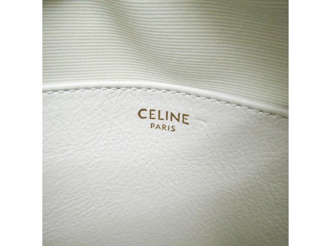 Céline Borsa a tracolla media Celine C Charm Bianco sporco - vista 14