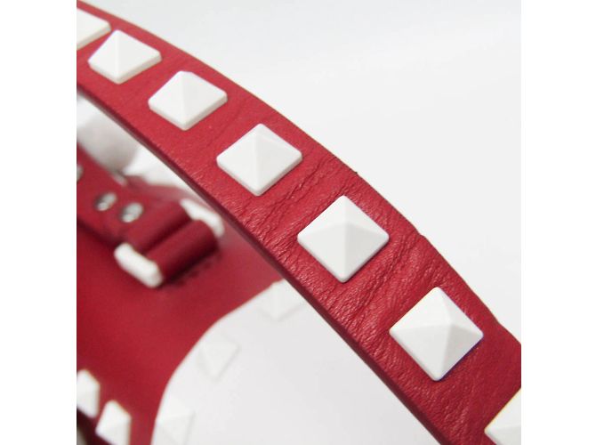 Borsa a manico singolo Valentino Garavani Spike Lockstuds Bianco Rosso - vista 10