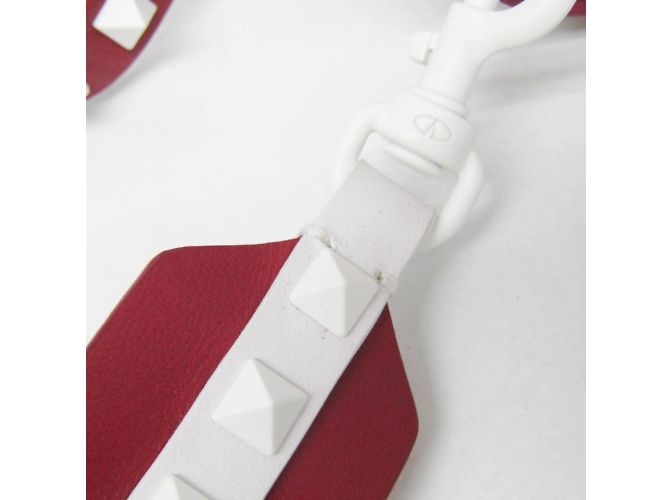 Borsa a manico singolo Valentino Garavani Spike Lockstuds Bianco Rosso - vista 11