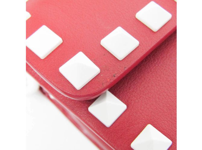 Borsa a manico singolo Valentino Garavani Spike Lockstuds Bianco Rosso - vista 12
